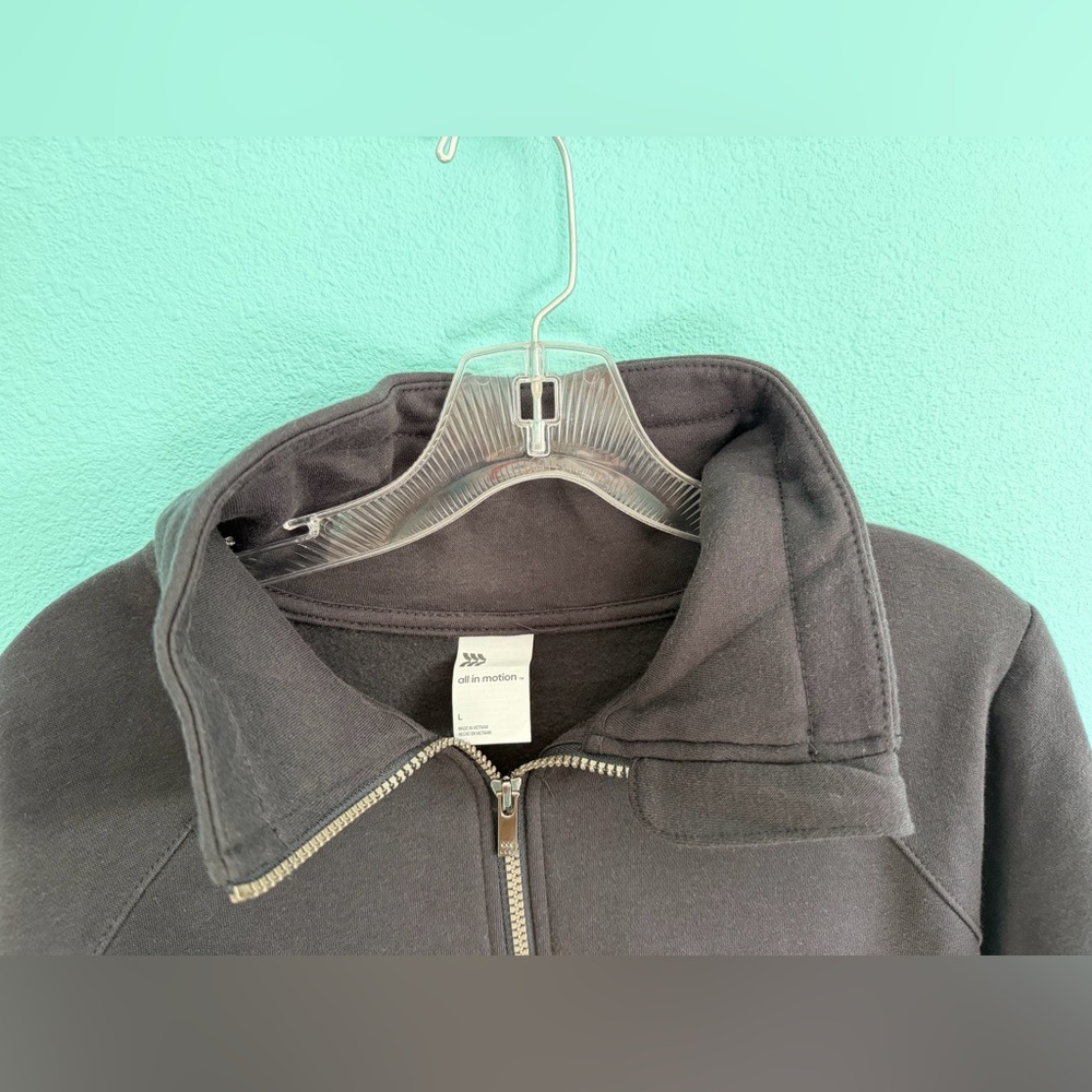 SOLD - All In Motion 1/2 Zip Pullover Sweatshirt, Black - Picture 2 of 5